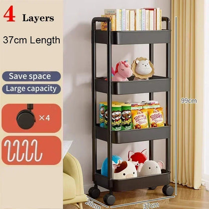 🛒 5-Tier Rolling Storage Cart – Mobile Organizer for Kitchen, Bathroom & More 🧺