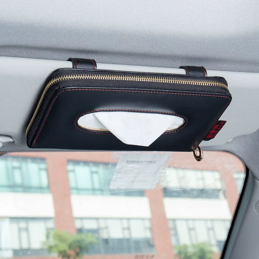 🧻 Car Sun Visor Tissue Holder – Premium PU Leather Organizer