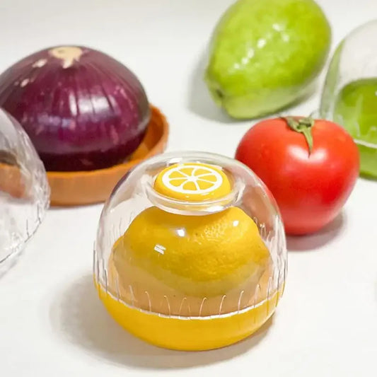 Refrigerator crisper storage box for vegetables and fruits like onion, avocado, and tomato
