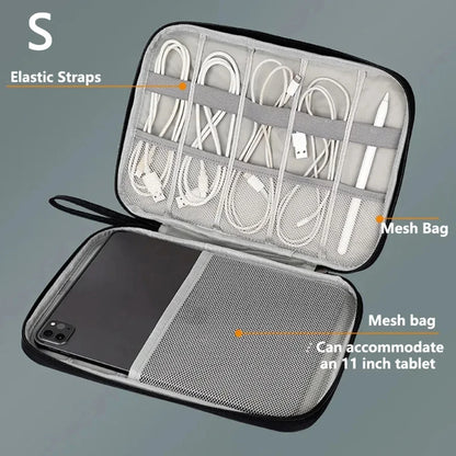 💼 Digital Cable Storage Bag – USB Cord, Charger & Power Bank Organizer Travel Case
