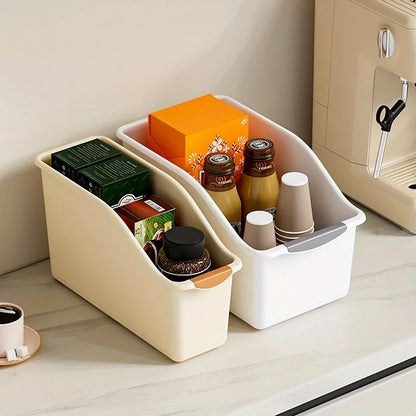 🧺 Curved Plastic Storage Bins – 🧼 Multi-Use Organizer Set for 🏠 Kitchen, 🛁 Bathroom & More