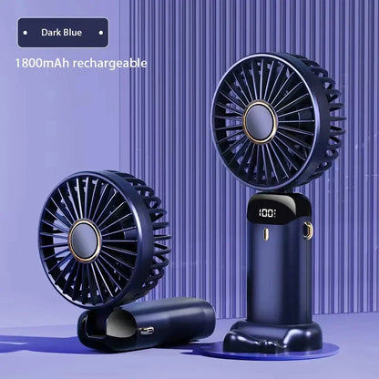 💨 Portable Mini Fan – Foldable Neck Hanging & 5 Speeds 💨