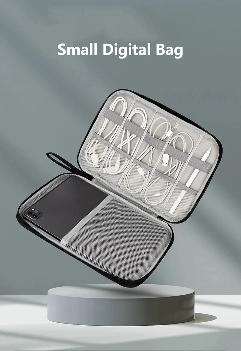 💼 Digital Cable Storage Bag – USB Cord, Charger & Power Bank Organizer Travel Case