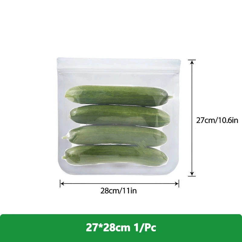 Reusable Food Storage Bags – Freezer & Ziplock Set – 1/5/10 Pcs