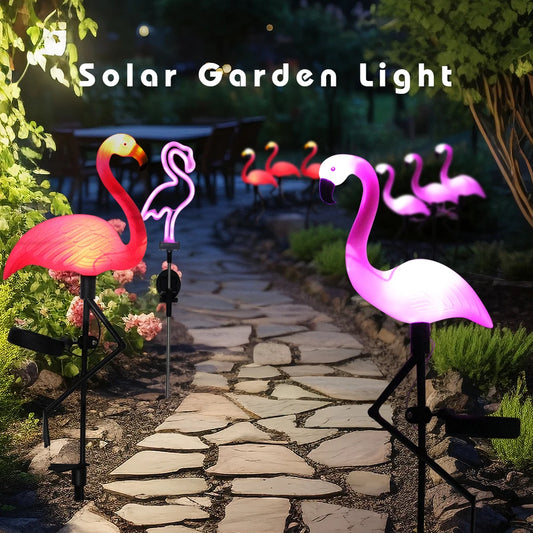 Solar flamingo light outdoor waterproof lawn lamp garden patio walkway decoration LED yard light
