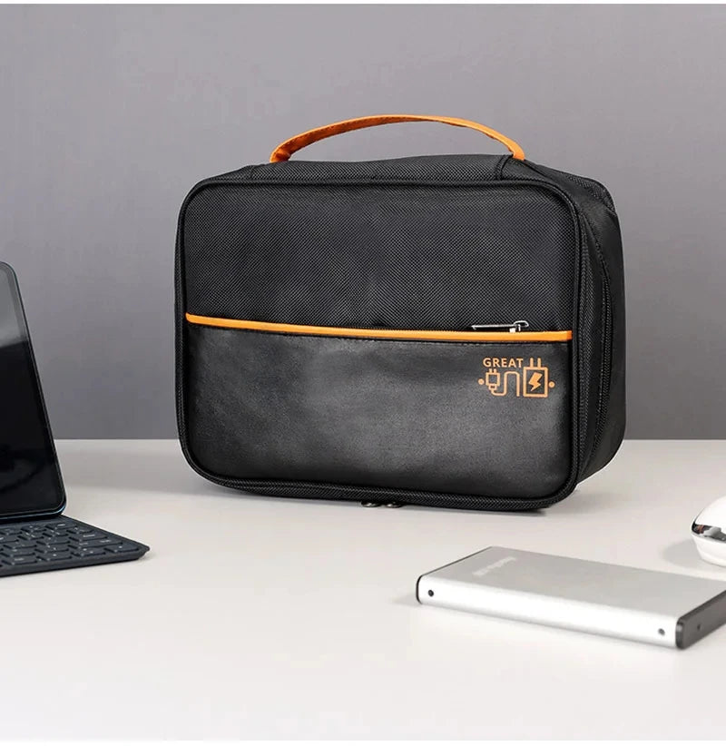 💼 Digital Cable Storage Bag – USB Cord, Charger & Power Bank Organizer Travel Case