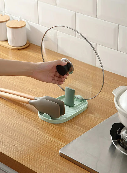 🧼Foldable Spoon & Lid Holder – 🍳 Drip-Free Cooking Organizer