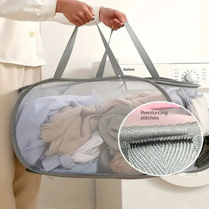 🧺 Foldable Mesh Laundry Hamper – Organise Dirty Clothes in Style! ♻️