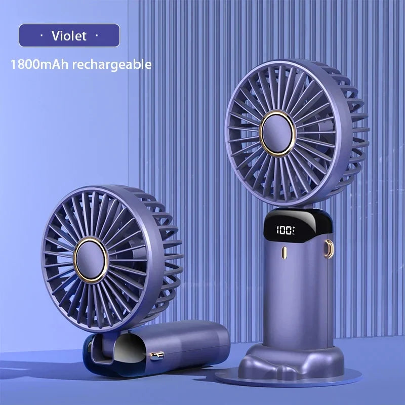 💨 Portable Mini Fan – Foldable Neck Hanging & 5 Speeds 💨