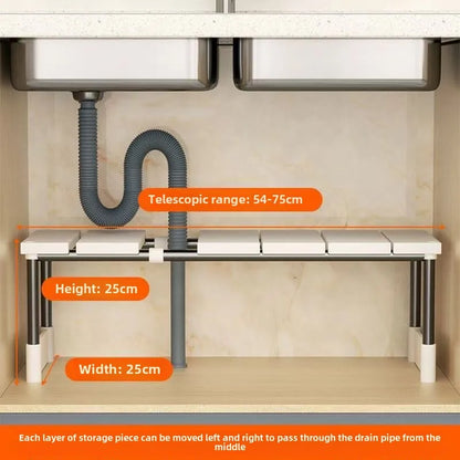 Stackable Telescopic Storage Rack – Closet & Sink Organizer