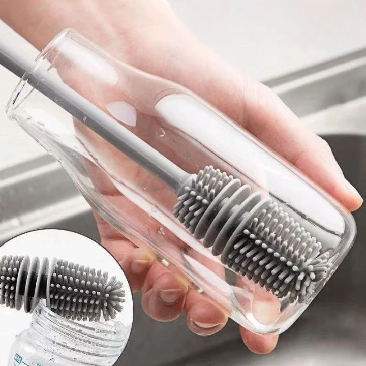 Silicone Bottle Brush – Long Handle Cup & Glass Cleaner
