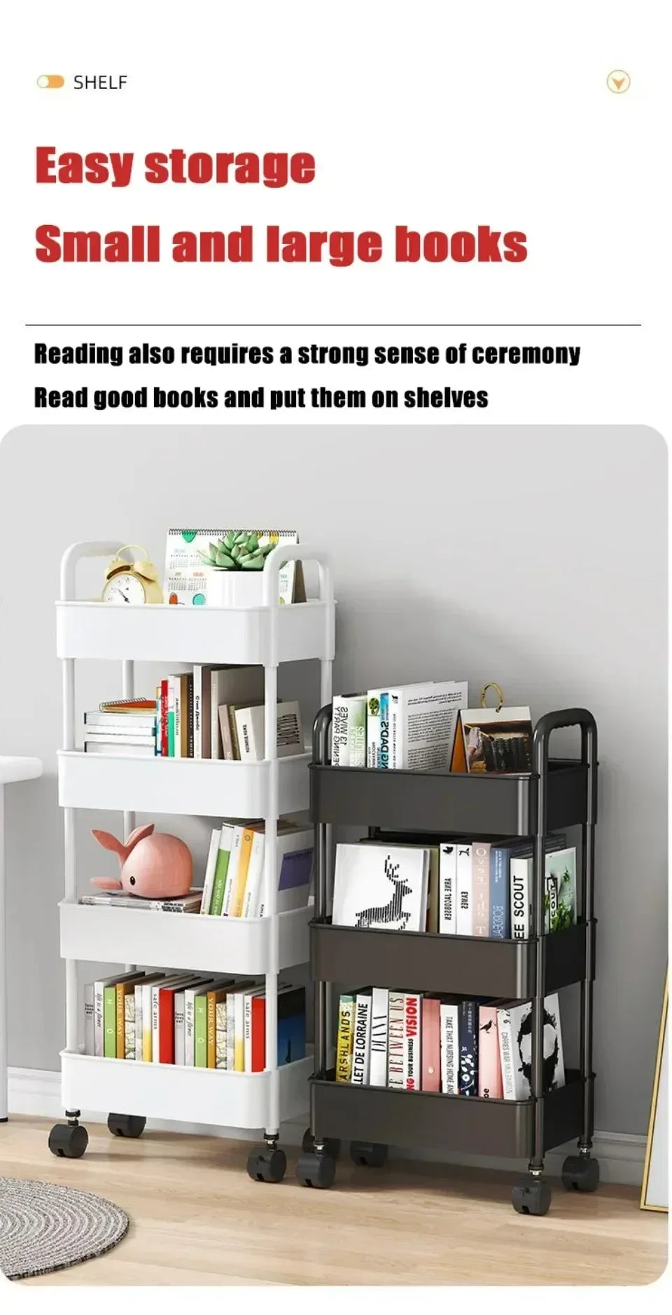 🛒 5-Tier Rolling Storage Cart – Mobile Organizer for Kitchen, Bathroom & More 🧺