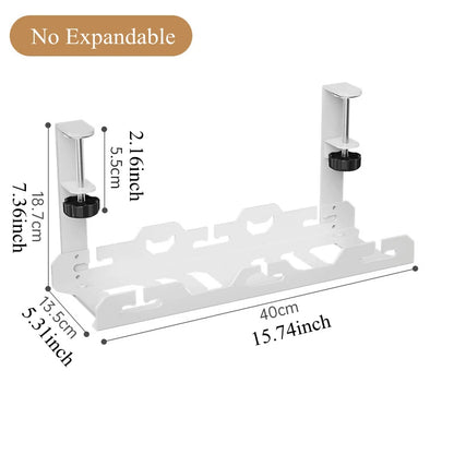 🖥️ Under Desk Cable Organizer – Telescopic Metal Storage Rack 🖥️