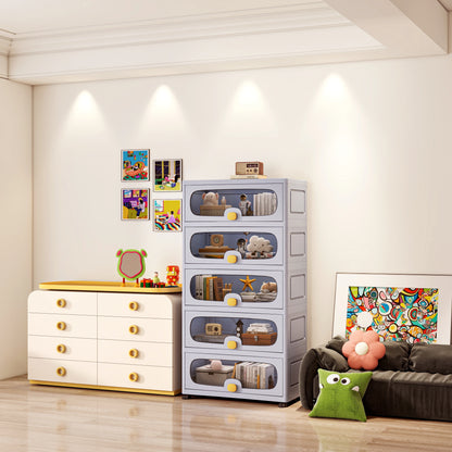 60cm Extra Large Flip-Top Storage Cabinet with Wheels – Multi-Layer Organizer