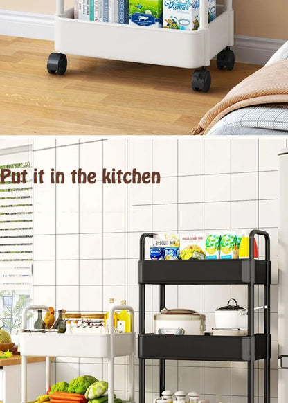 🛒 Kitchen Storage Trolley 🛁 Multi-Tier Utility Cart 🔄 Rolling Shelf Rack 📚