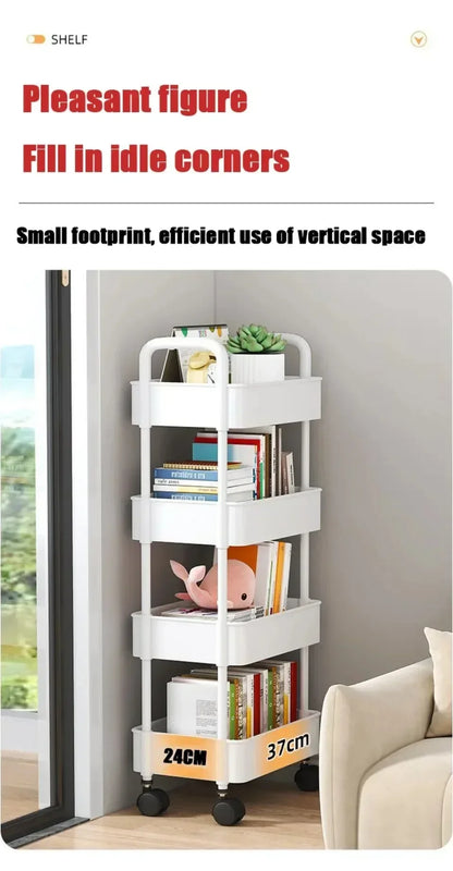 🛒 5-Tier Rolling Storage Cart – Mobile Organizer for Kitchen, Bathroom & More 🧺