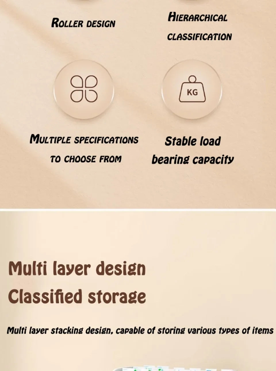 🛒 Kitchen Storage Trolley 🛁 Multi-Tier Utility Cart 🔄 Rolling Shelf Rack 📚