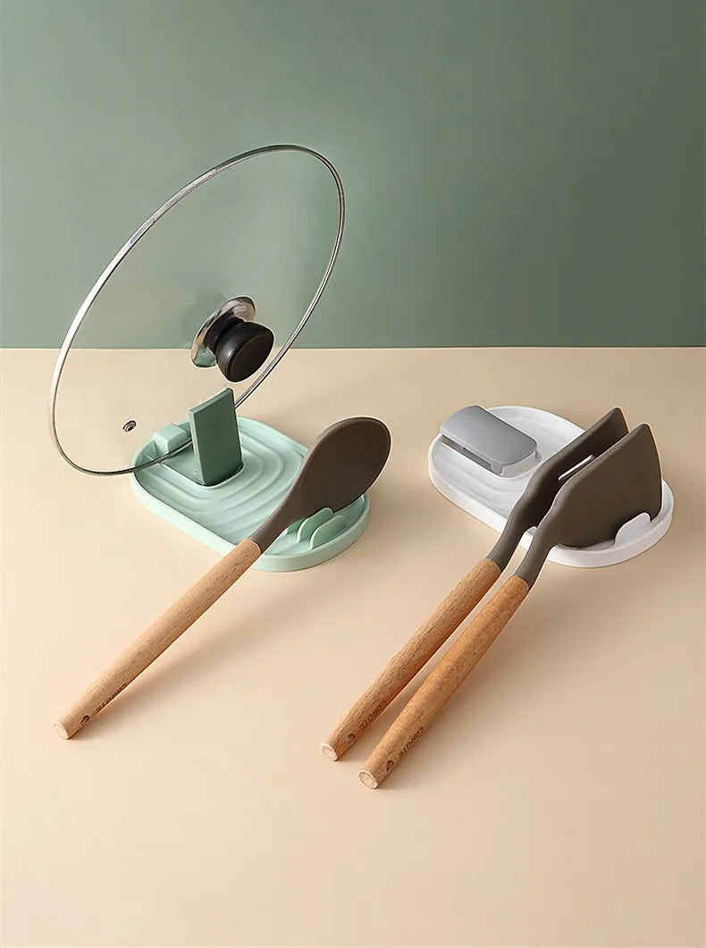 🧼Foldable Spoon & Lid Holder – 🍳 Drip-Free Cooking Organizer