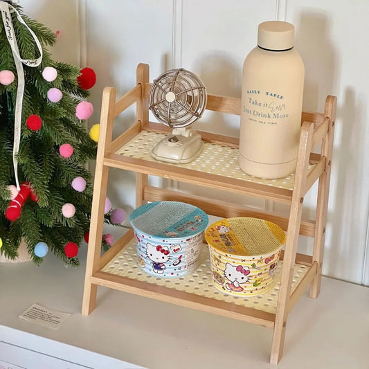 🌿 Bamboo 2-Tier Desk Shelf – Minimalist Organizer for Plants, Cups & More 🧺