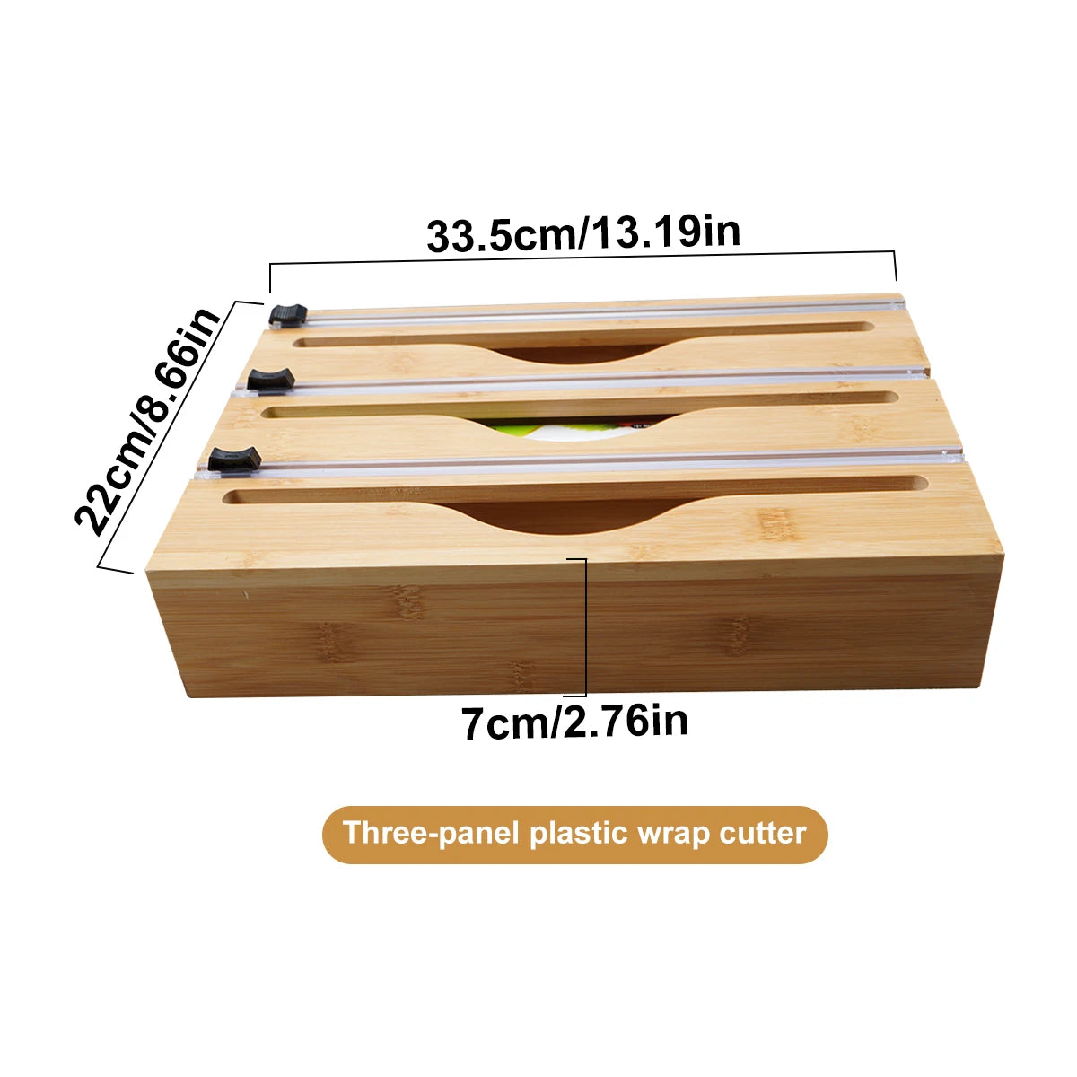 Bamboo Kitchen Wrap & Bag Dispenser With Cutter