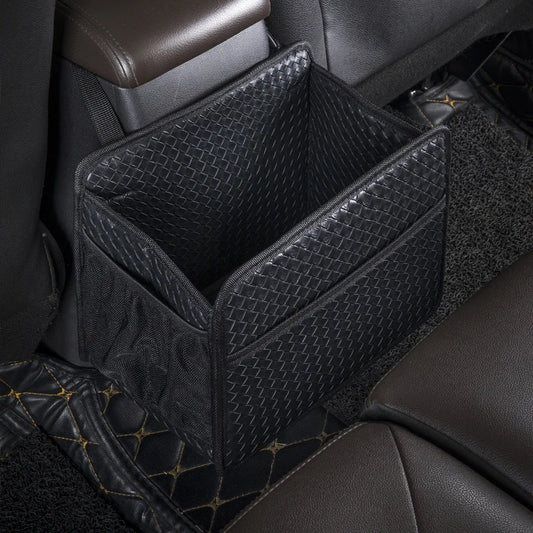 Car Organizer Box – PU Leather Storage for Cups, Snacks, & More!