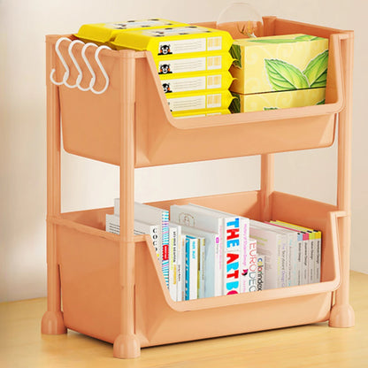 📚 5-Tier Rolling Bookshelf – Portable Corner Storage Rack with Wheels 🛋️🚚