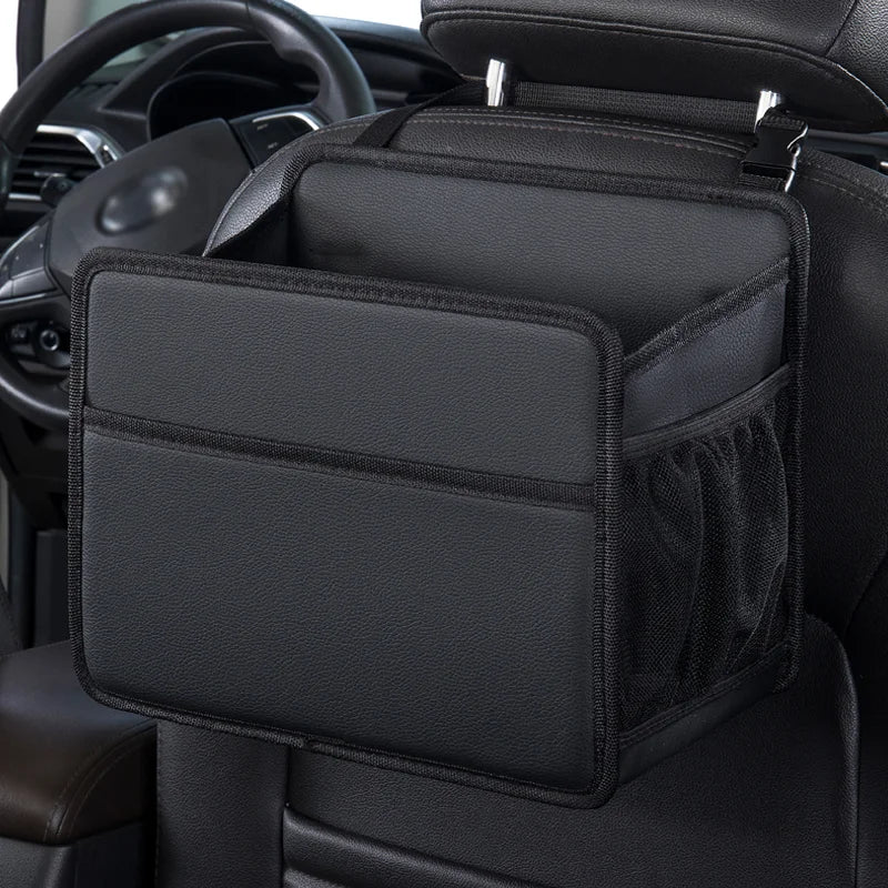 Car Organizer Box – PU Leather Storage for Cups, Snacks, & More!