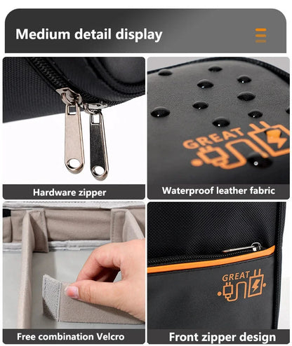 💼 Digital Cable Storage Bag – USB Cord, Charger & Power Bank Organizer Travel Case