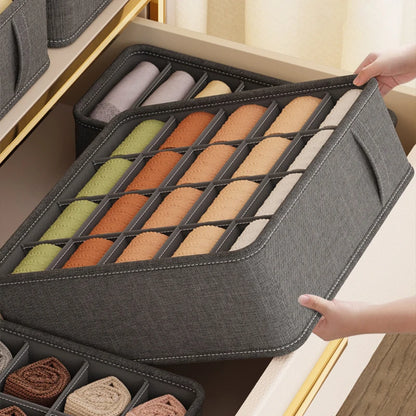 🧺 Foldable Drawer Organizer Box – 1/6/7/20-Grid Storage for Underwear, Socks & Bras