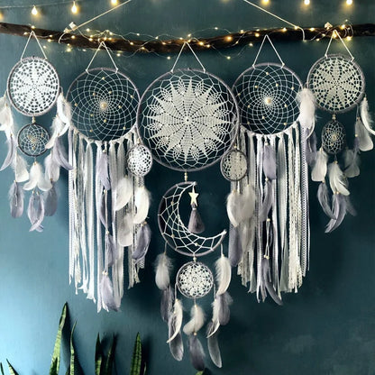 🌙 Boho Dream Catchers – 5pcs Macrame Wall Hanging Set for Home & Nursery 🌙