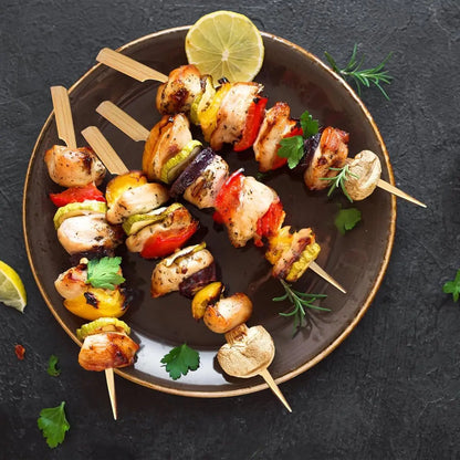 🍢 Bamboo Skewers – 100Pcs 15CM BBQ Sticks for Party & Camping 🍢