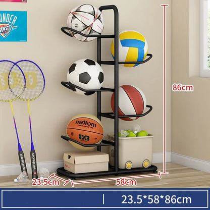 🏀 Kids Ball Storage Rack – Indoor Basketball Football Organizer 🏀
