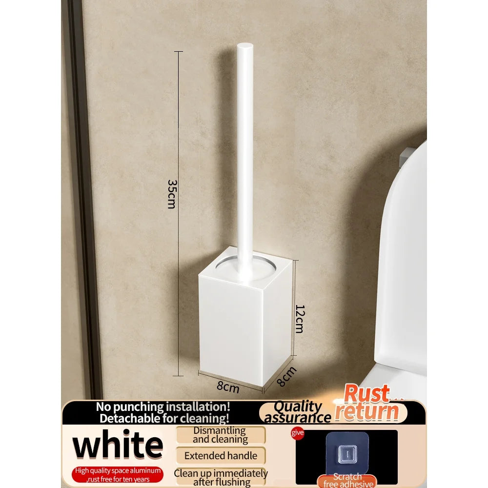 🧻 Punch-Free Bathroom Toilet Shelf & Brush Holder 🛁