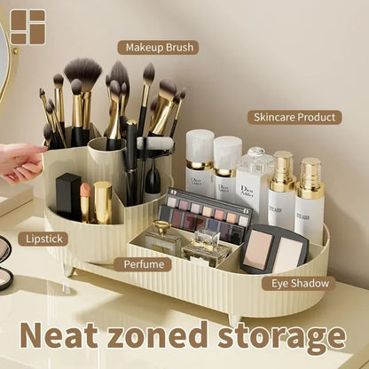 💄 360° Rotating Makeup Organizer – Large Capacity Cosmetic Storage Box 🔄