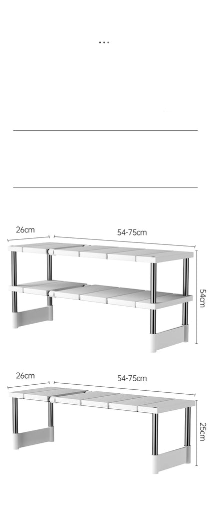 Stackable Telescopic Storage Rack – Closet & Sink Organizer