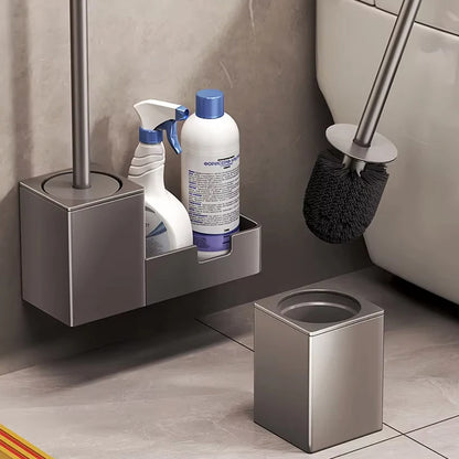 🧻 Punch-Free Bathroom Toilet Shelf & Brush Holder 🛁