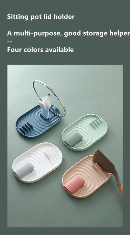 🧼Foldable Spoon & Lid Holder – 🍳 Drip-Free Cooking Organizer