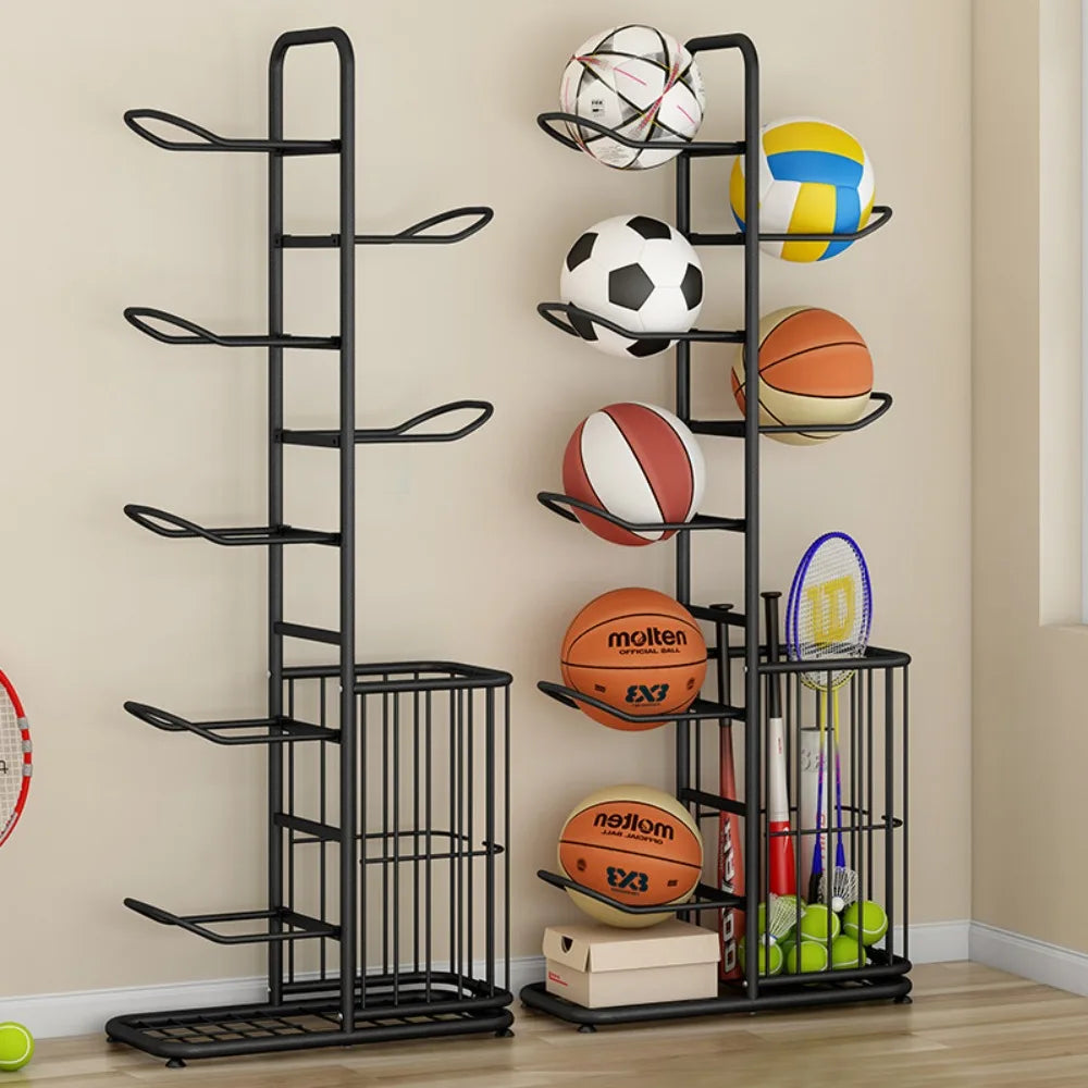 🏀 Kids Ball Storage Rack – Indoor Basketball Football Organizer 🏀