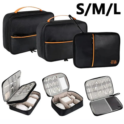 💼 Digital Cable Storage Bag – USB Cord, Charger & Power Bank Organizer Travel Case