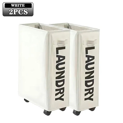 🧺 Foldable Laundry Basket with Wheels – Dirty Clothes & Storage Bin Set 🛞
