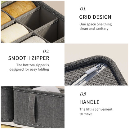 🧺 Foldable Drawer Organizer Box – 1/6/7/20-Grid Storage for Underwear, Socks & Bras