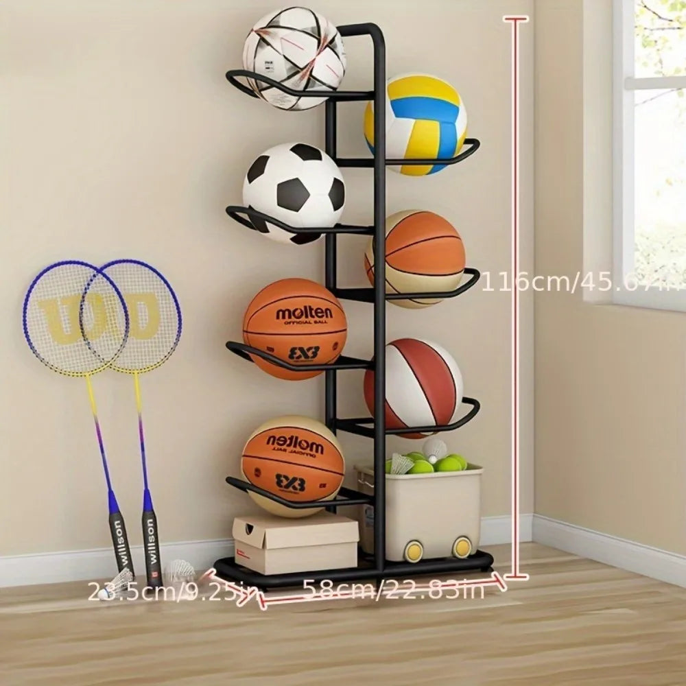 🏀 Kids Ball Storage Rack – Indoor Basketball Football Organizer 🏀