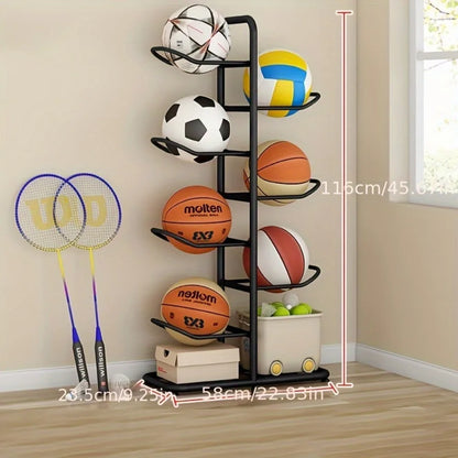 🏀 Kids Ball Storage Rack – Indoor Basketball Football Organizer 🏀