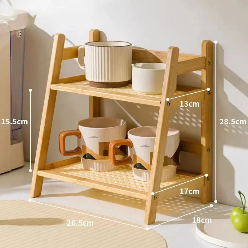 🌿 Bamboo 2-Tier Desk Shelf – Minimalist Organizer for Plants, Cups & More 🧺