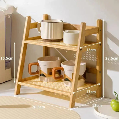 🌿 Bamboo 2-Tier Desk Shelf – Minimalist Organizer for Plants, Cups & More 🧺