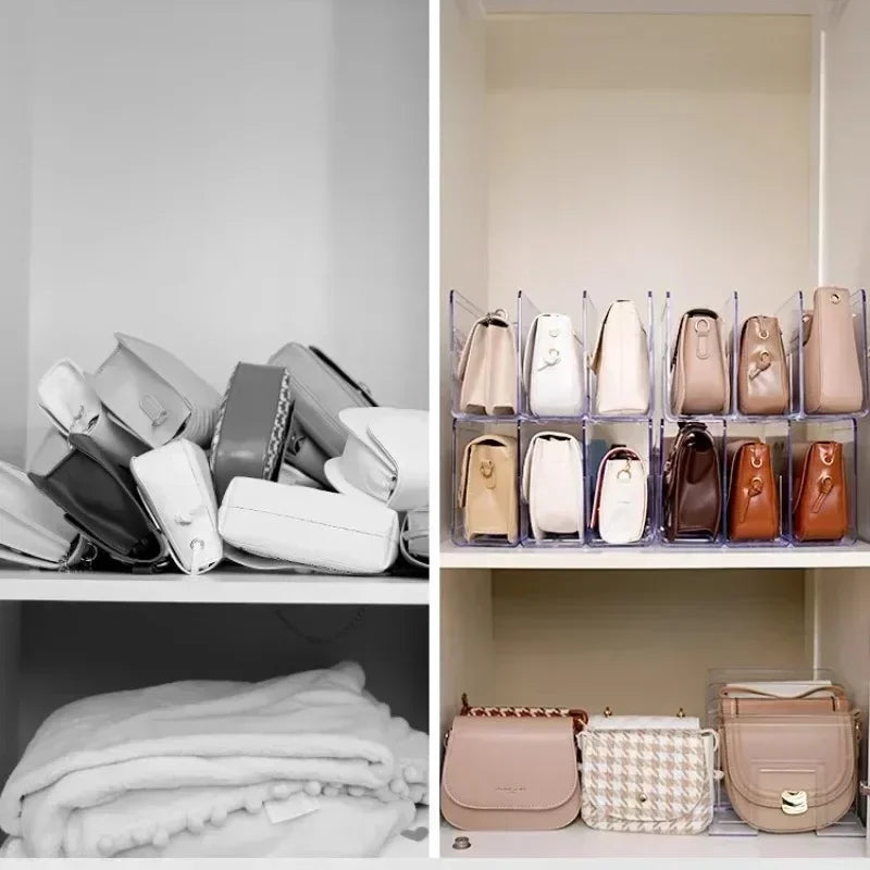 👜 Acrylic Handbag Organizer for Women 💎 Transparent Storage Rack