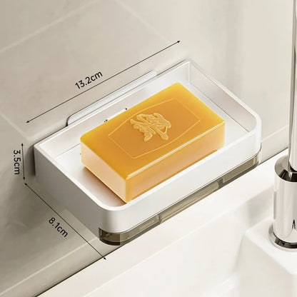 🧼 Wall-Mounted Soap Dish – No-Drill Metal Holder with Drain for Bathroom & Shower 💧