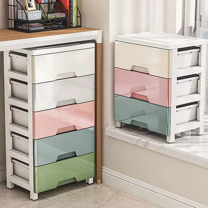 Multi-tier drawer cabinet with 3 to 7 layers and wheels for versatile home storage
