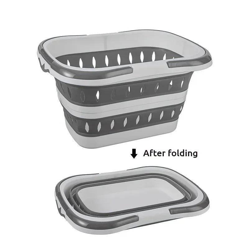 🧺 Foldable Laundry Basket with Handles – Durable Space-Saving Plastic Hamper for Home