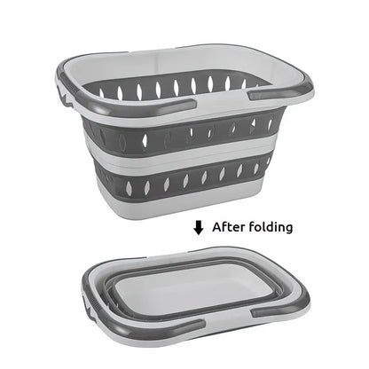 🧺 Foldable Laundry Basket with Handles – Durable Space-Saving Plastic Hamper for Home